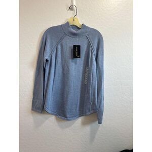 jeanne pierre long‎ sleeve women's medium light blue 100% cotton NEW sweater